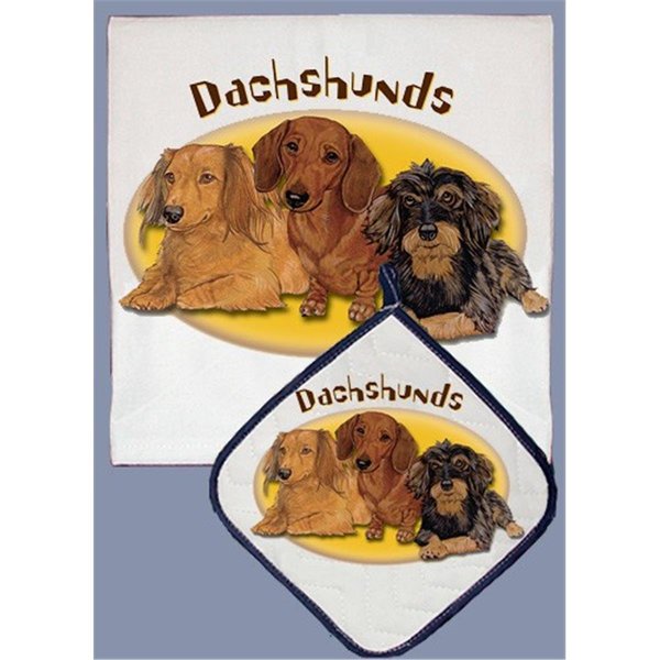 Pipsqueak Productions Dachshund Dish Towel And Pot Holder Set PI392900